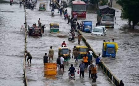 गुजरात में भारी बारिश से बाढ़ जैसे हालात, कई इलाकों में राहत-बचाव अभियान तेज
